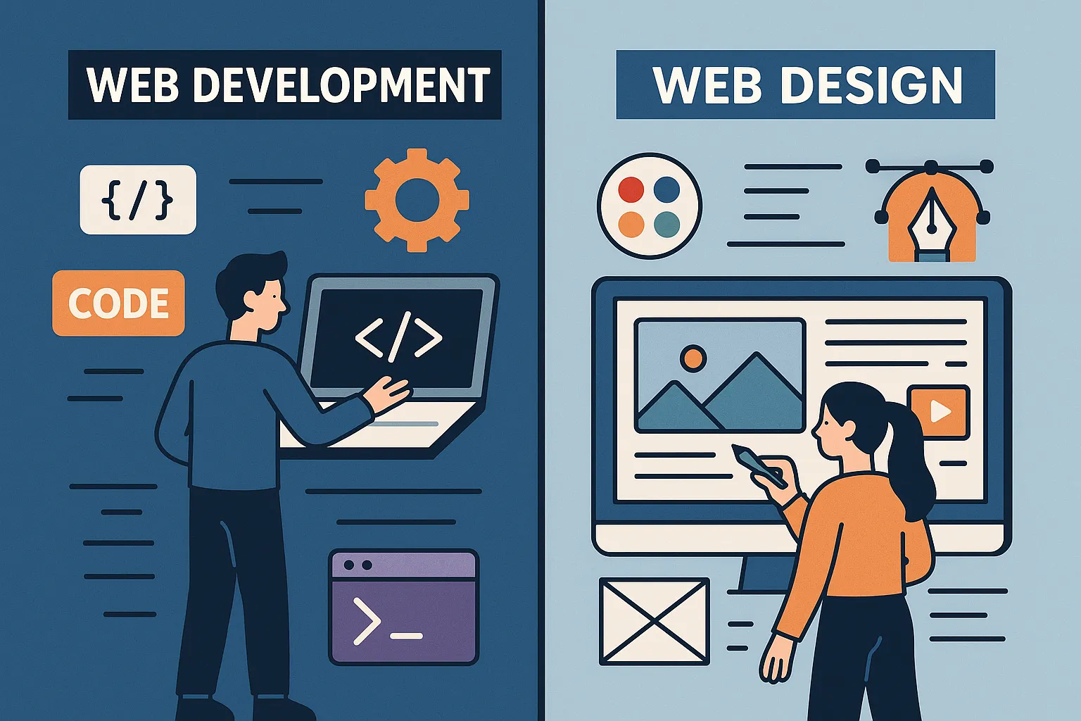 Web Development vs. Web Design B;og