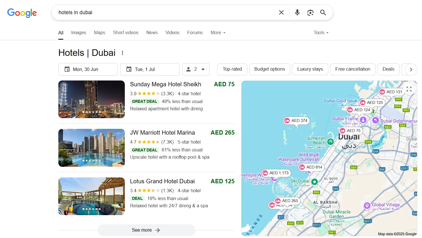 Local SEO ranking Hotel in Dubai