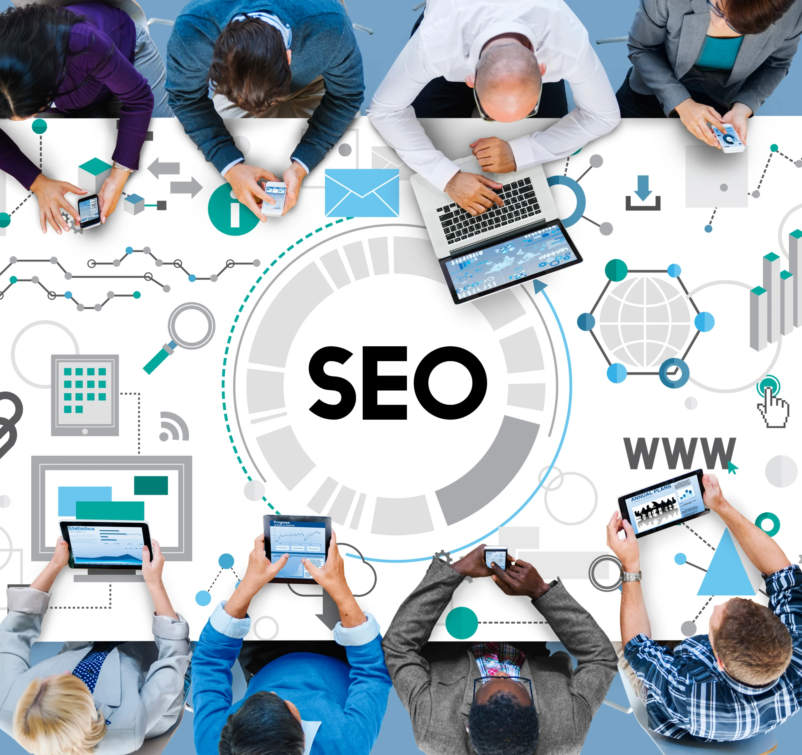 A group of SEO experts working together